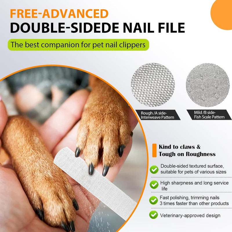 IREDOON Dog Nail Clippers and Trimmers with Nail File, Ultra-Sharp 4CR13 Stainless Steel Blades Pet Grooming Nail Clippers for Small Medium-Large Breeds - Image 5